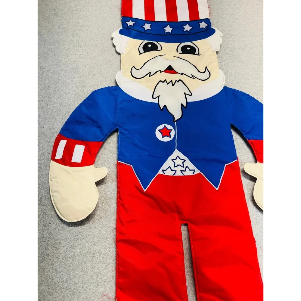 Vintage Style Uncle Sam Patriotic Hanging Decoration Red White Blue USA July 4th